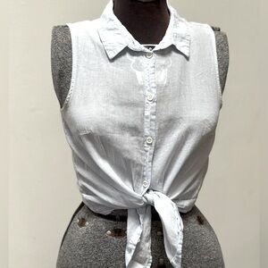 Sheer sleeveless button-down summer shirt (4)